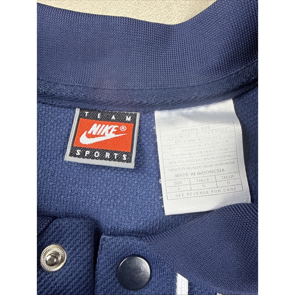 Vtg 90s Nike‎ Team Sports Georgetown Hoyas Snap Button Warm Up Jersey Large - Picture 7 of 14